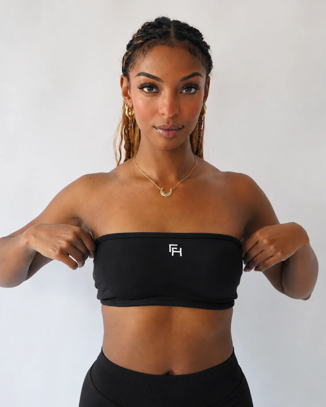 Ascend Bandeau Sports Bra - Black