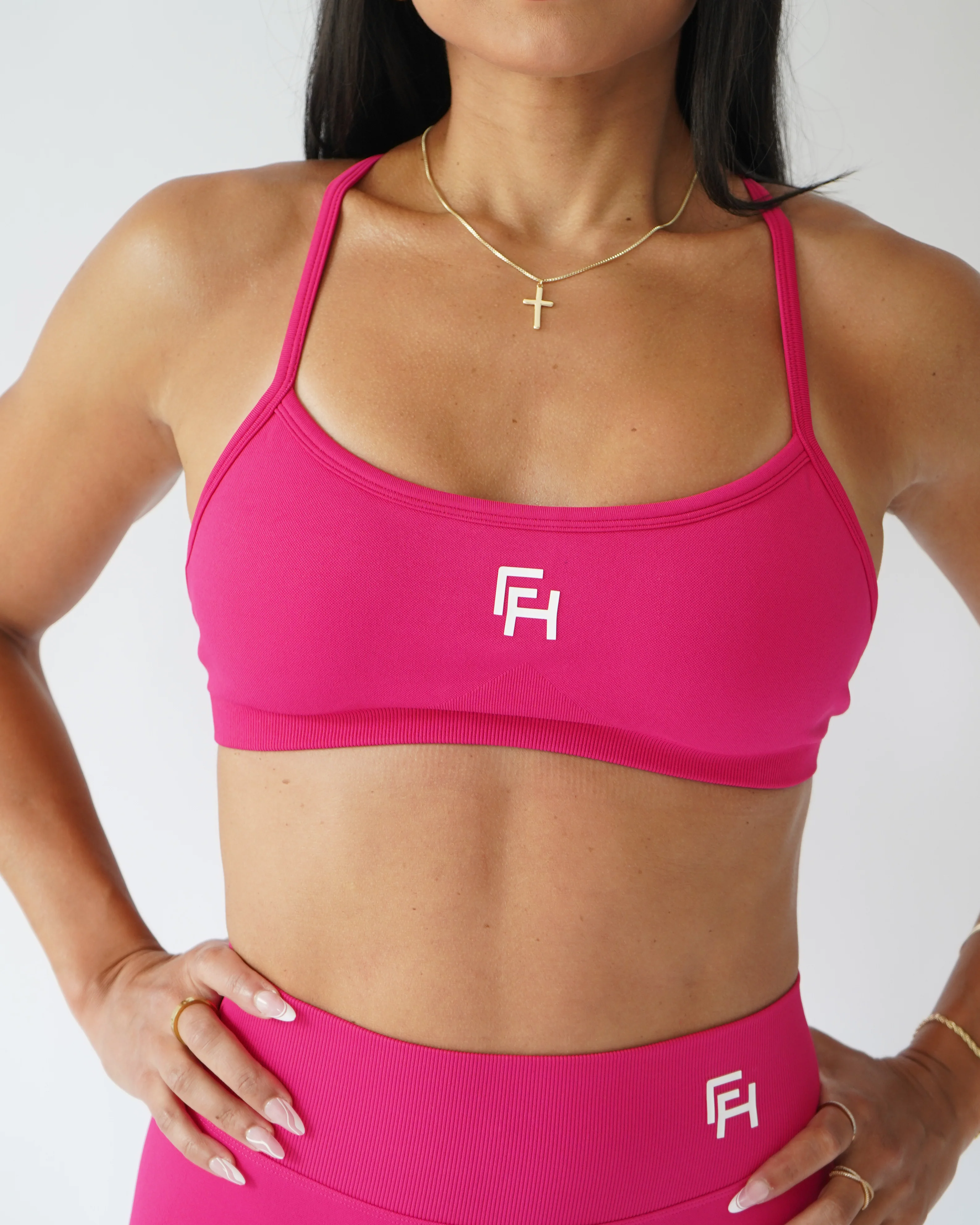 Ascend Contour Sports Bra - Raspberry - Image 4