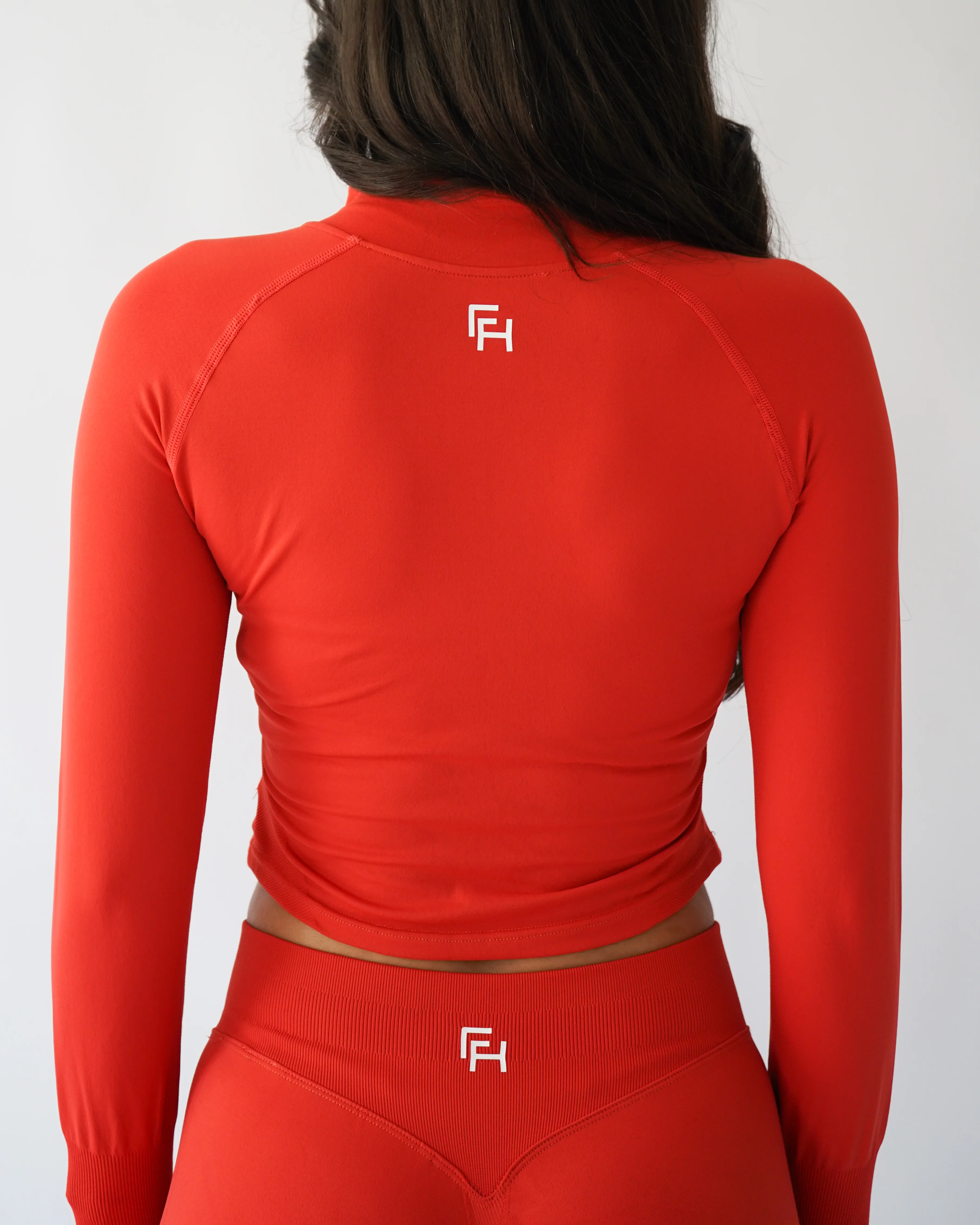 Ascend Cropped Quarter Zip - Poppy - Image 3