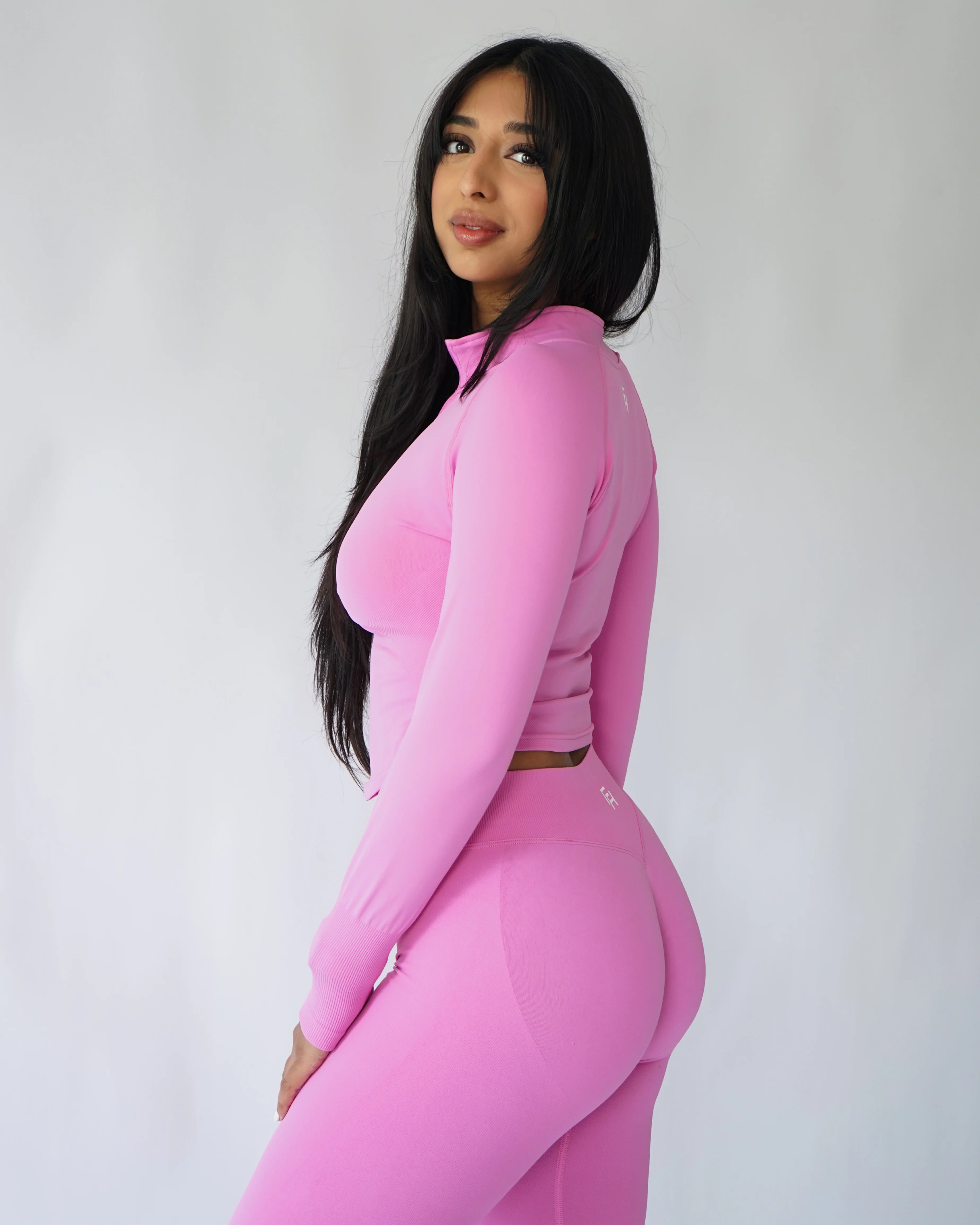 Ascend Cropped Quarter Zip - Rose - Image 5