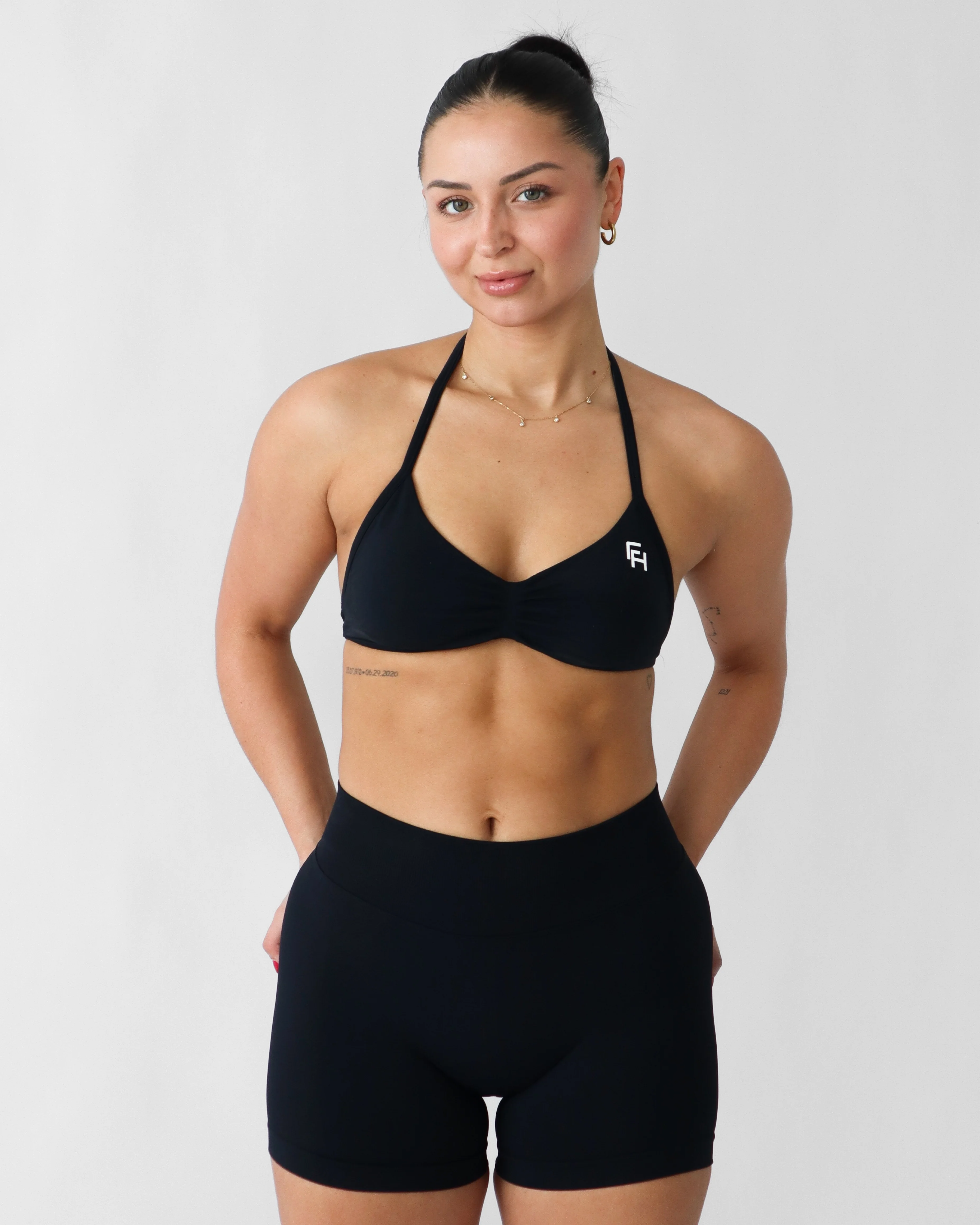 Ascend Halter Sports Bra - Black - Image 3