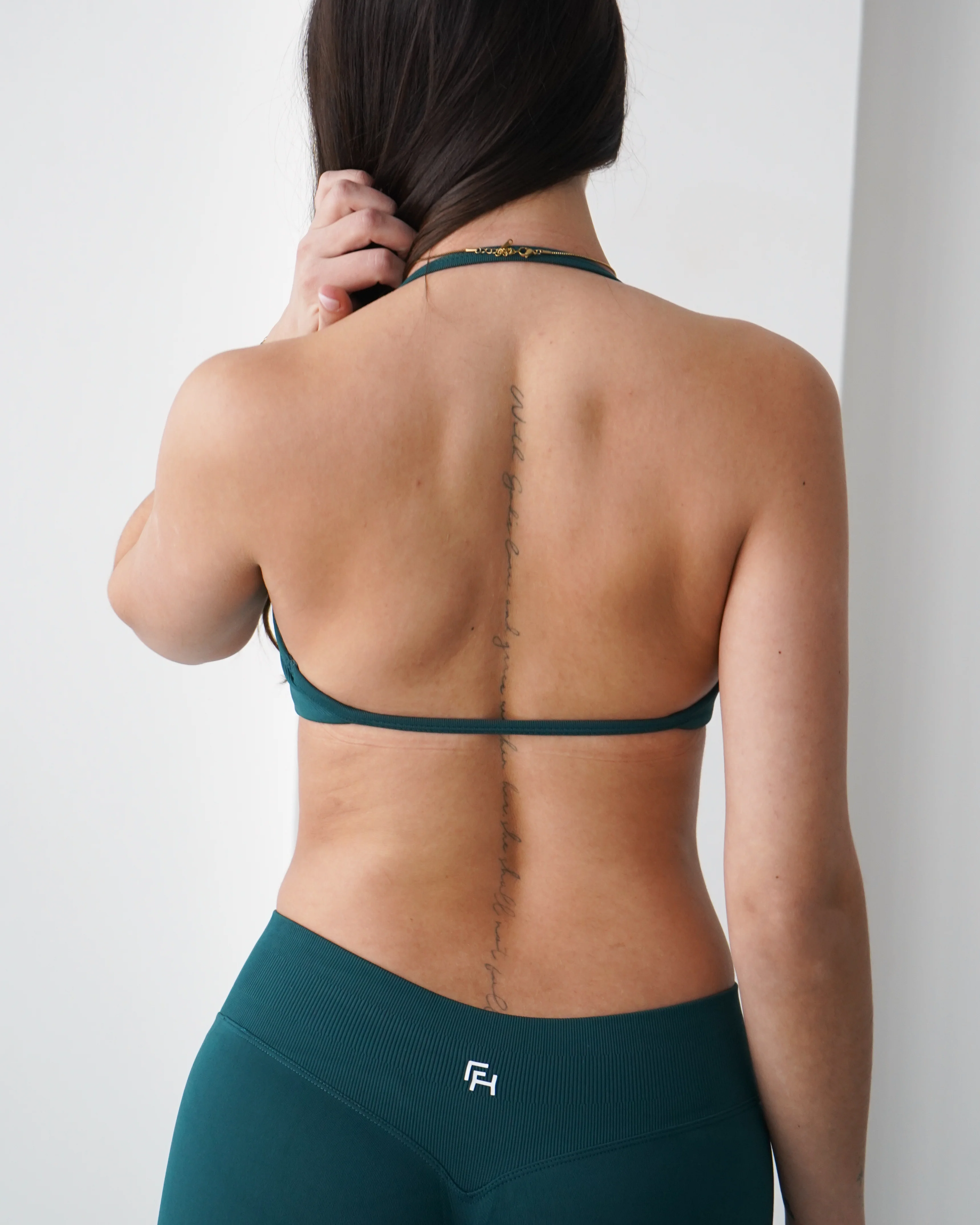 Ascend Halter Sports Bra - Emerald - Image 3