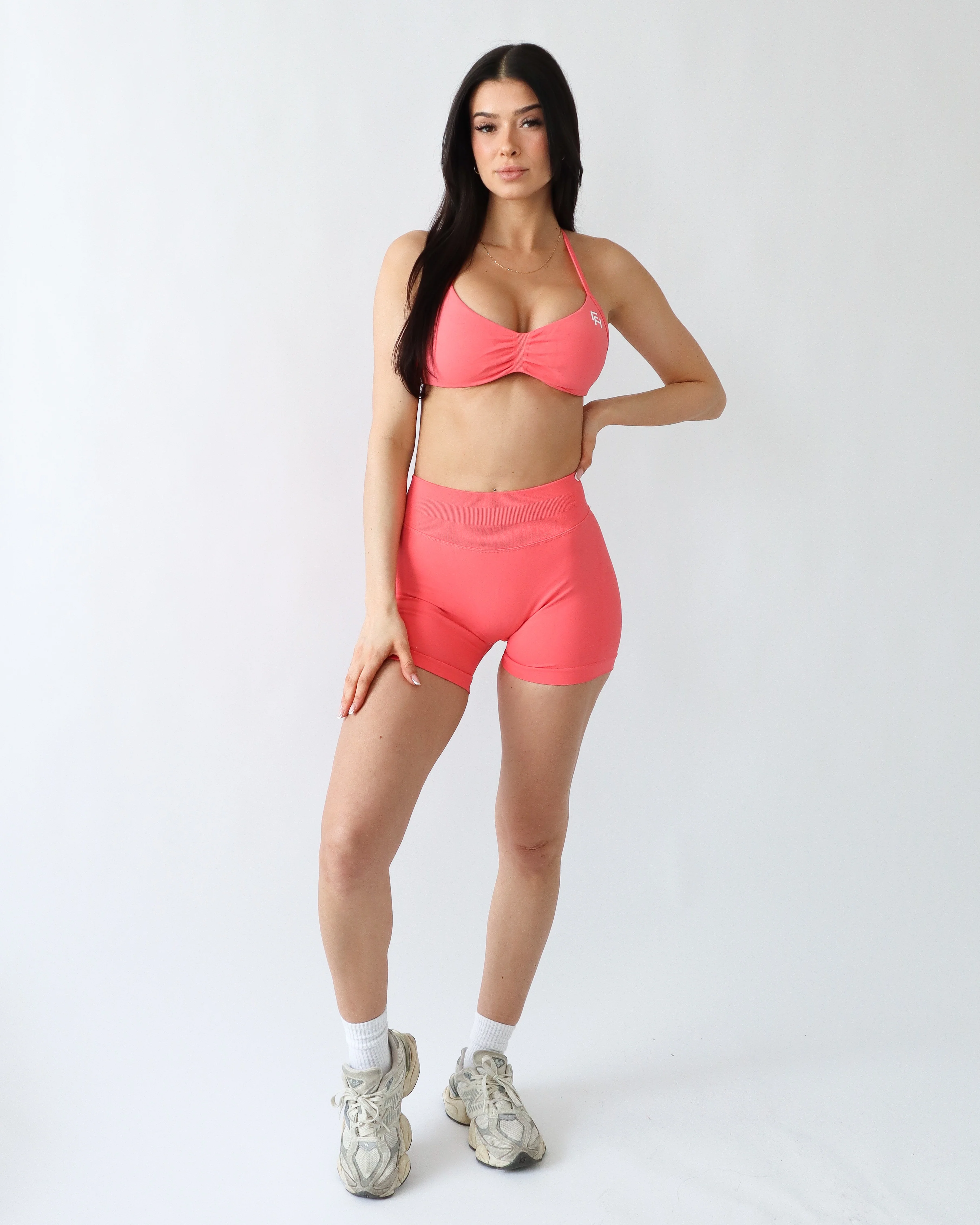Ascend Halter Sports Bra - Grapefruit - Image 4