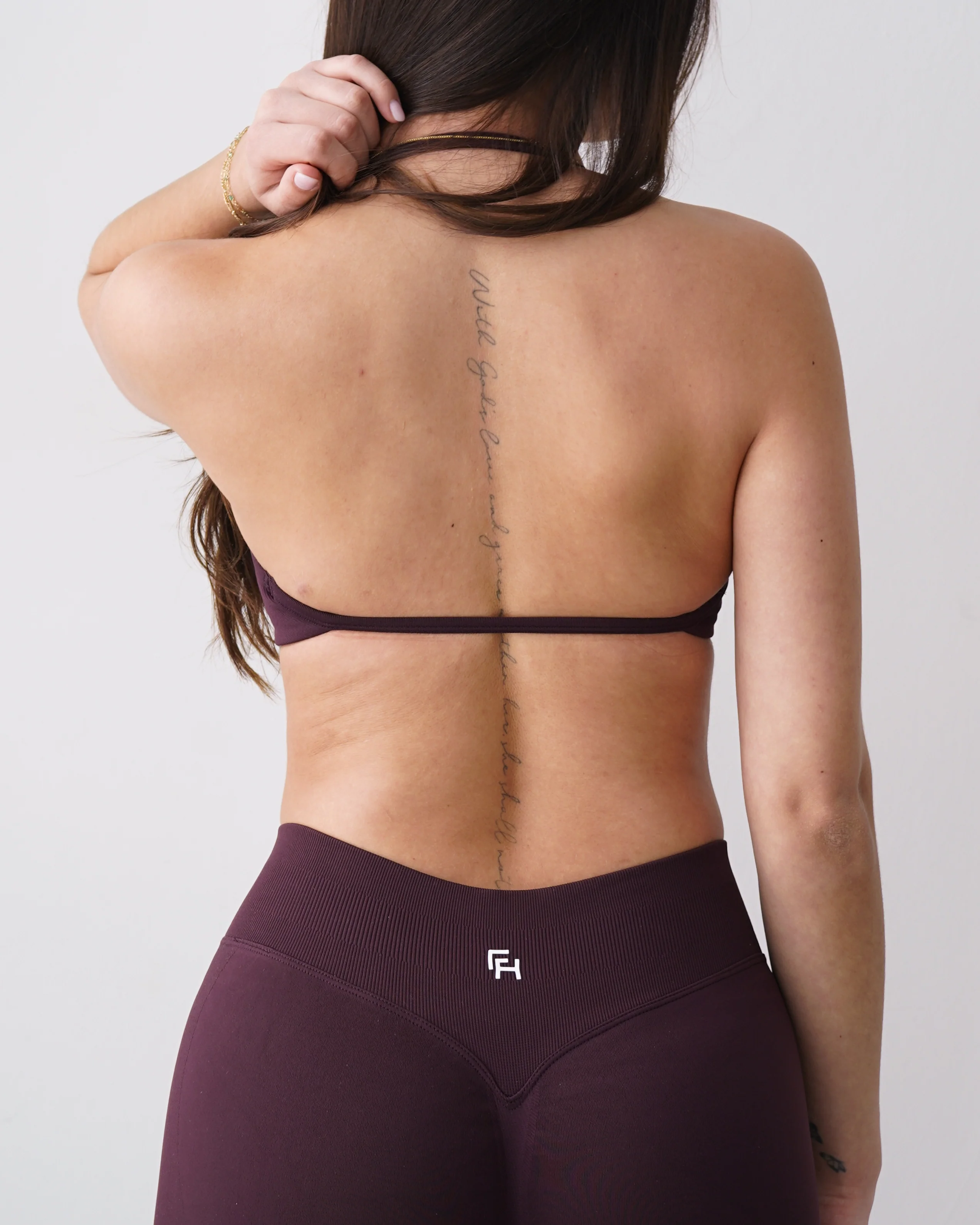 Ascend Halter Sports Bra - Plum - Image 2
