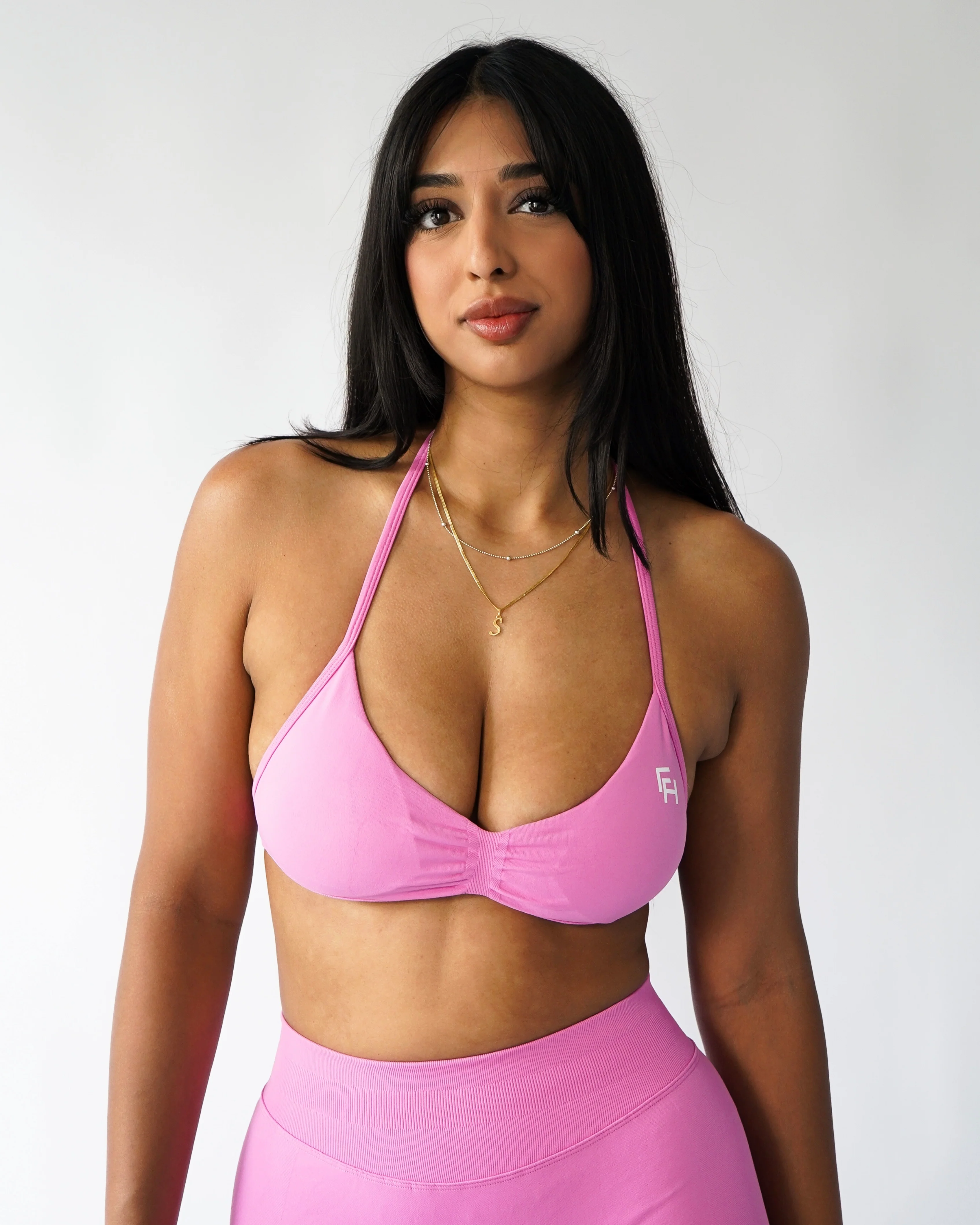 Ascend Halter Sports Bra - Rose - Image 2