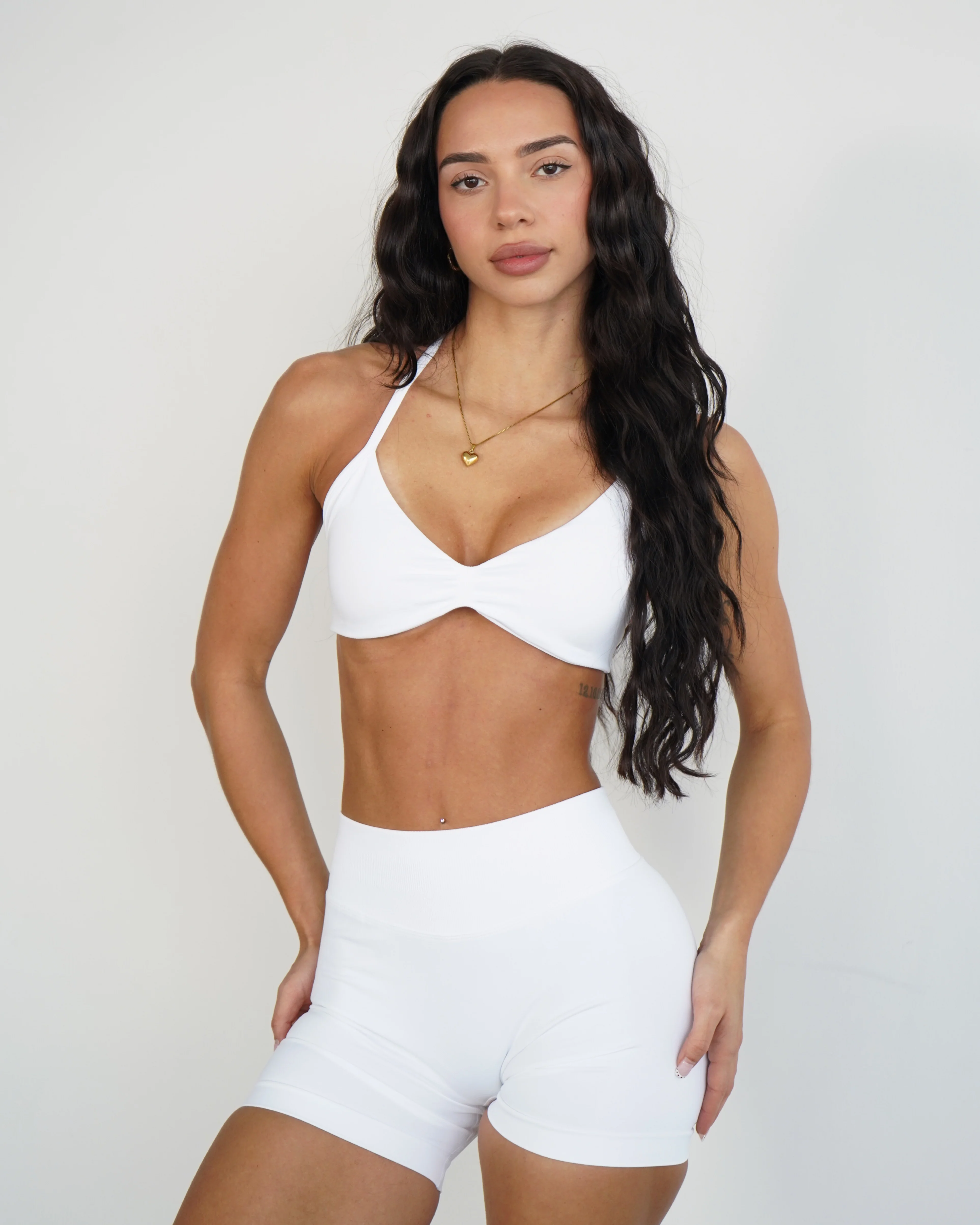 Ascend Halter Sports Bra - White - Image 4