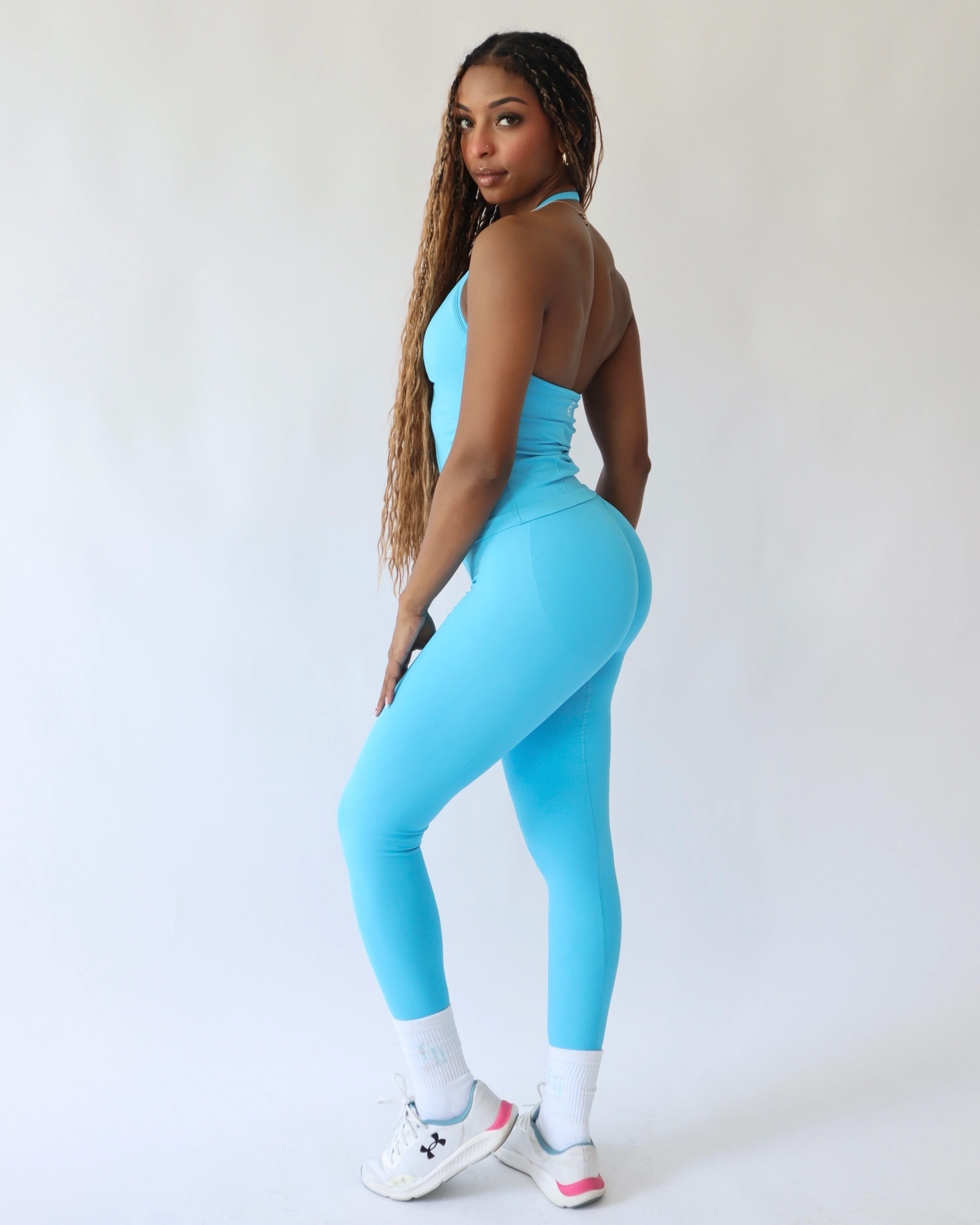 Ascend Halter Tank Top - Aqua - Image 4