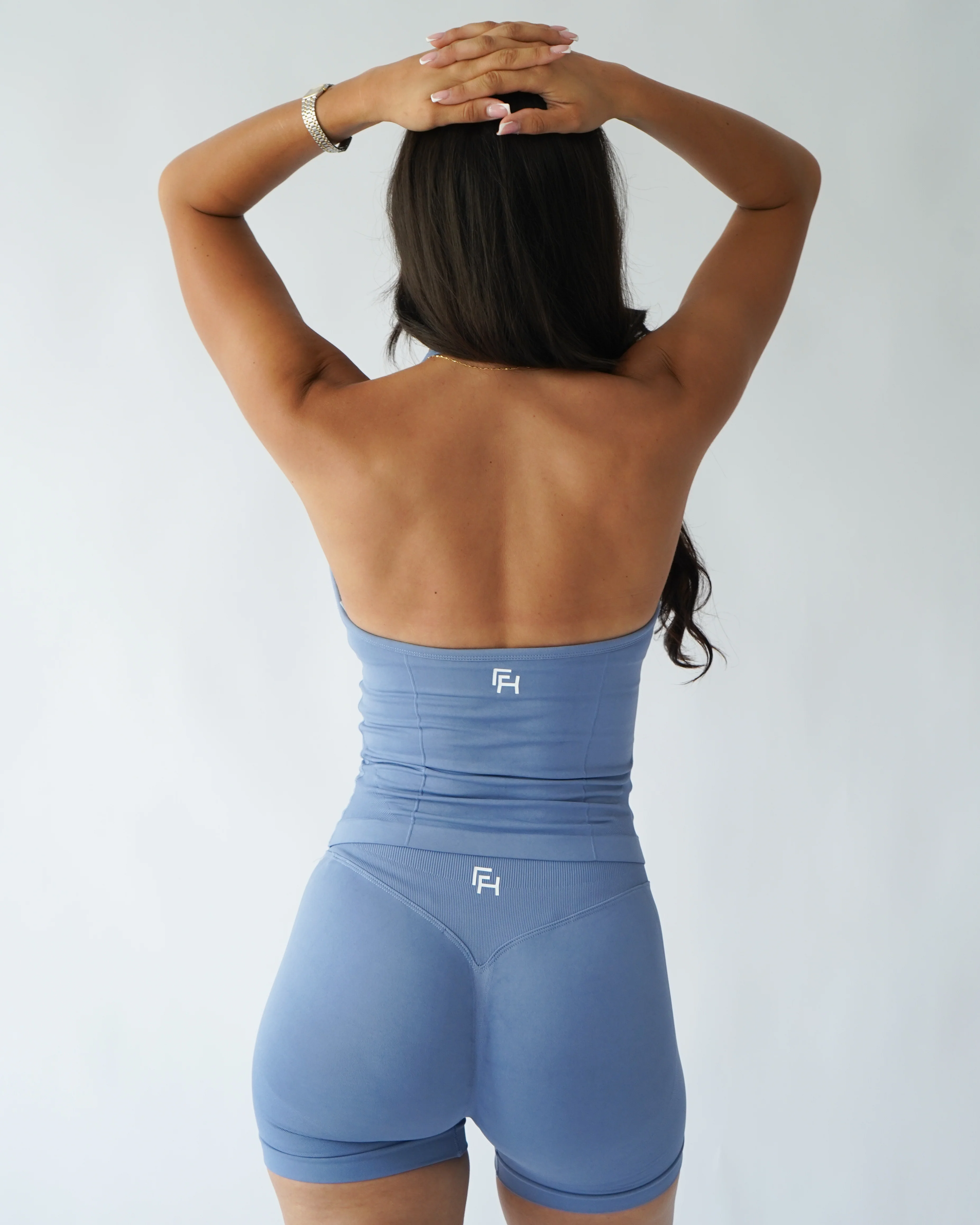 Ascend Halter Tank Top - Dusty Blue - Image 3