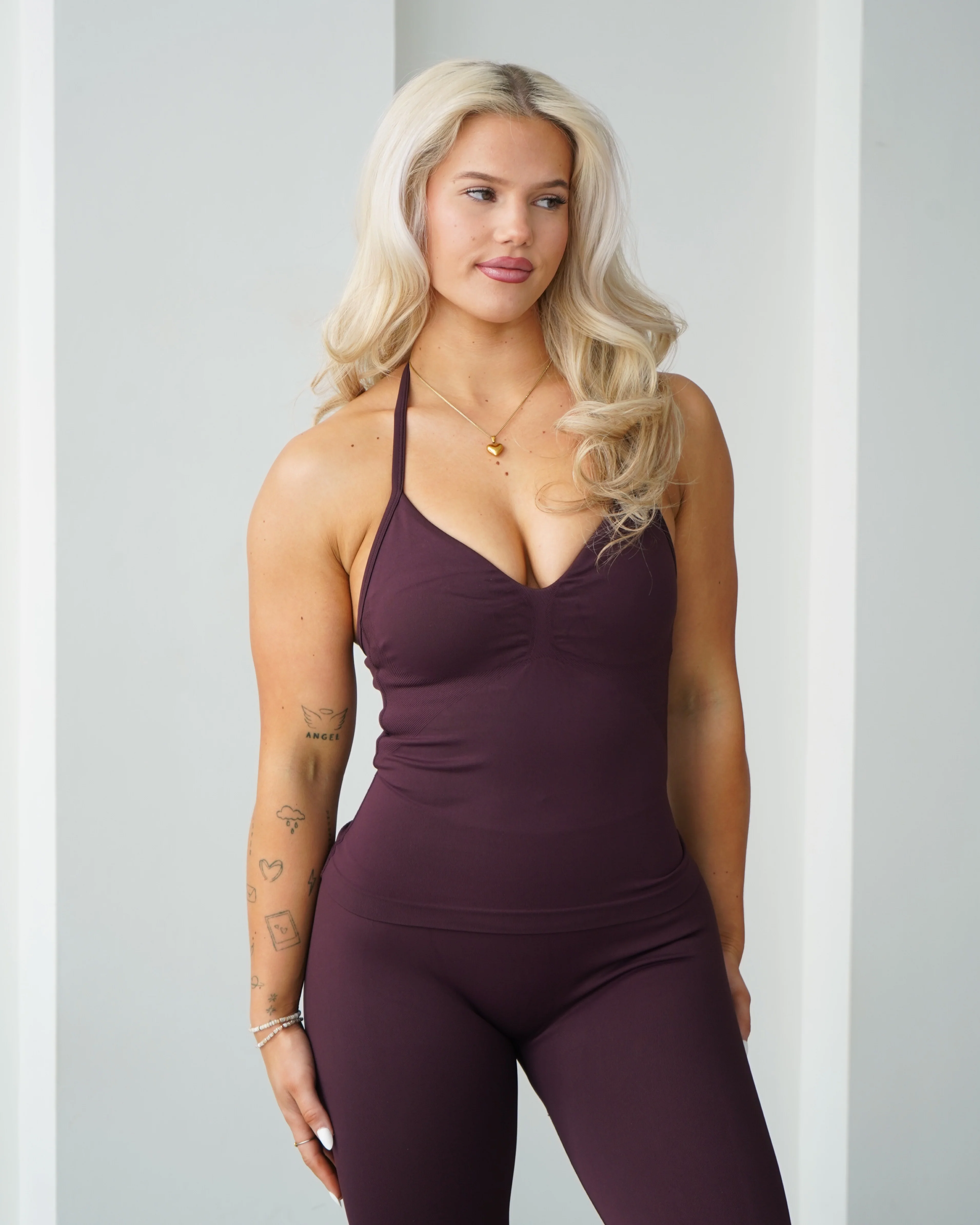 Ascend Halter Tank Top - Plum
