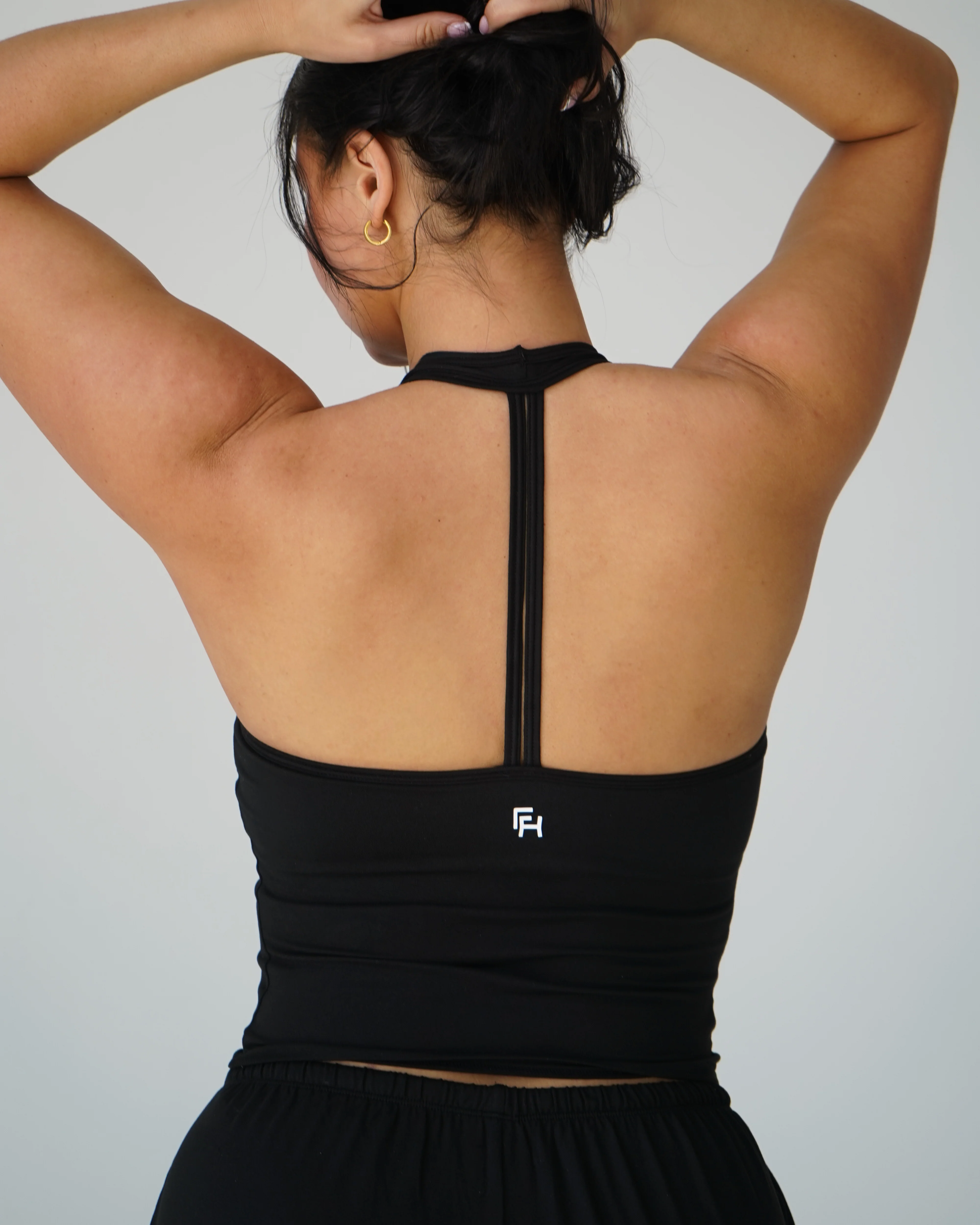 Cloud Strappy Racerback Tank - Black - Image 2