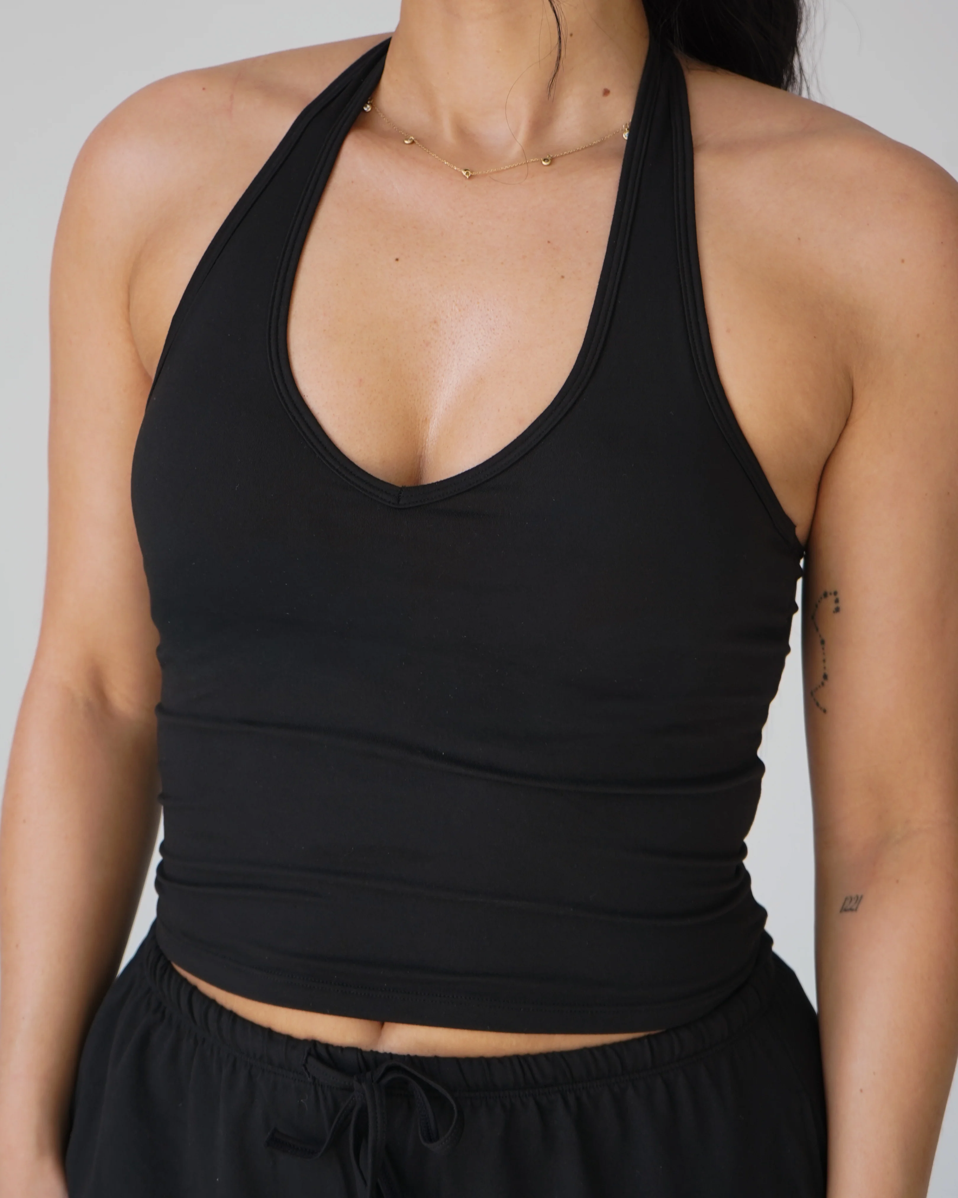 Cloud Strappy Racerback Tank - Black - Image 3