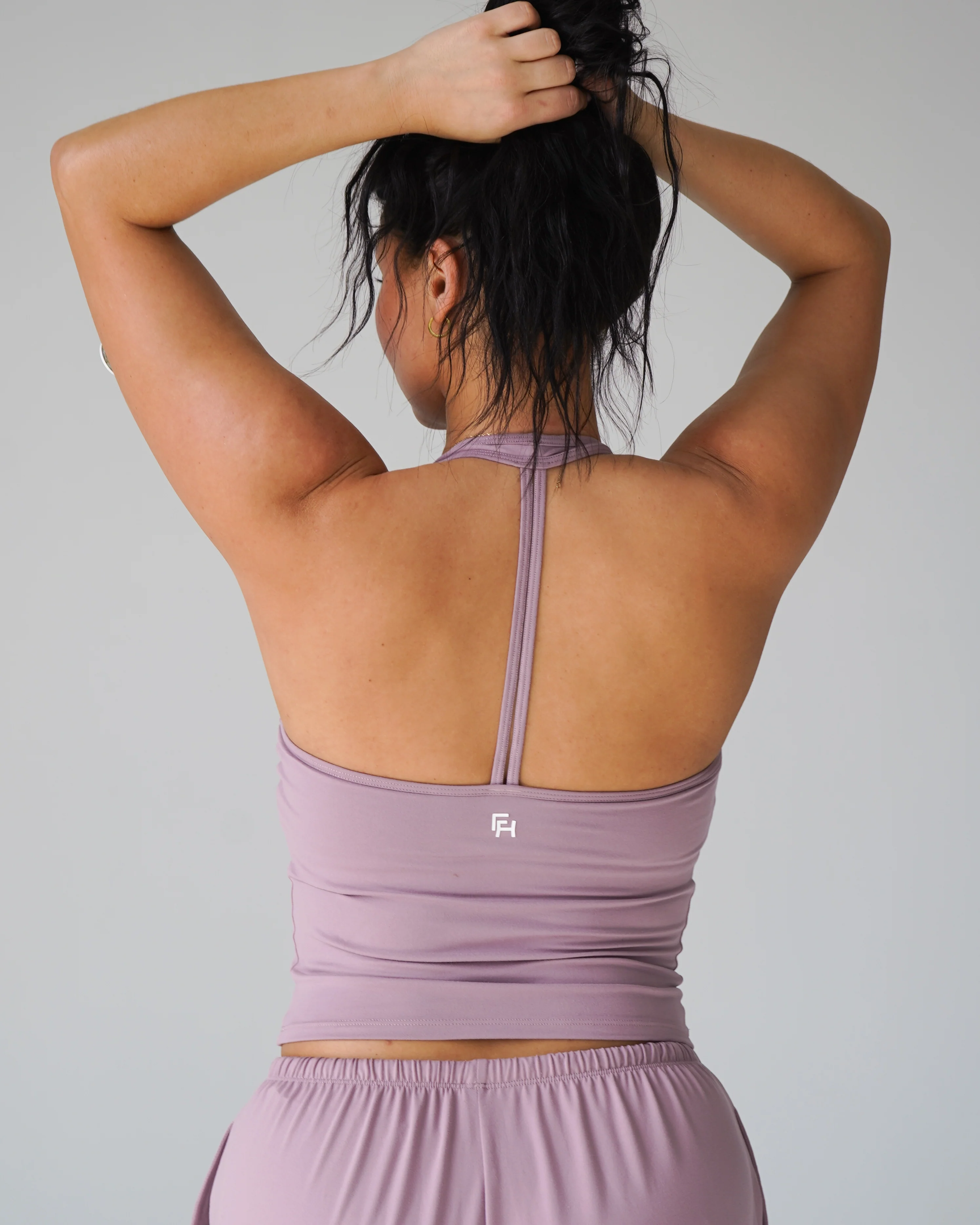Cloud Strappy Racerback Tank - Mauve - Image 2