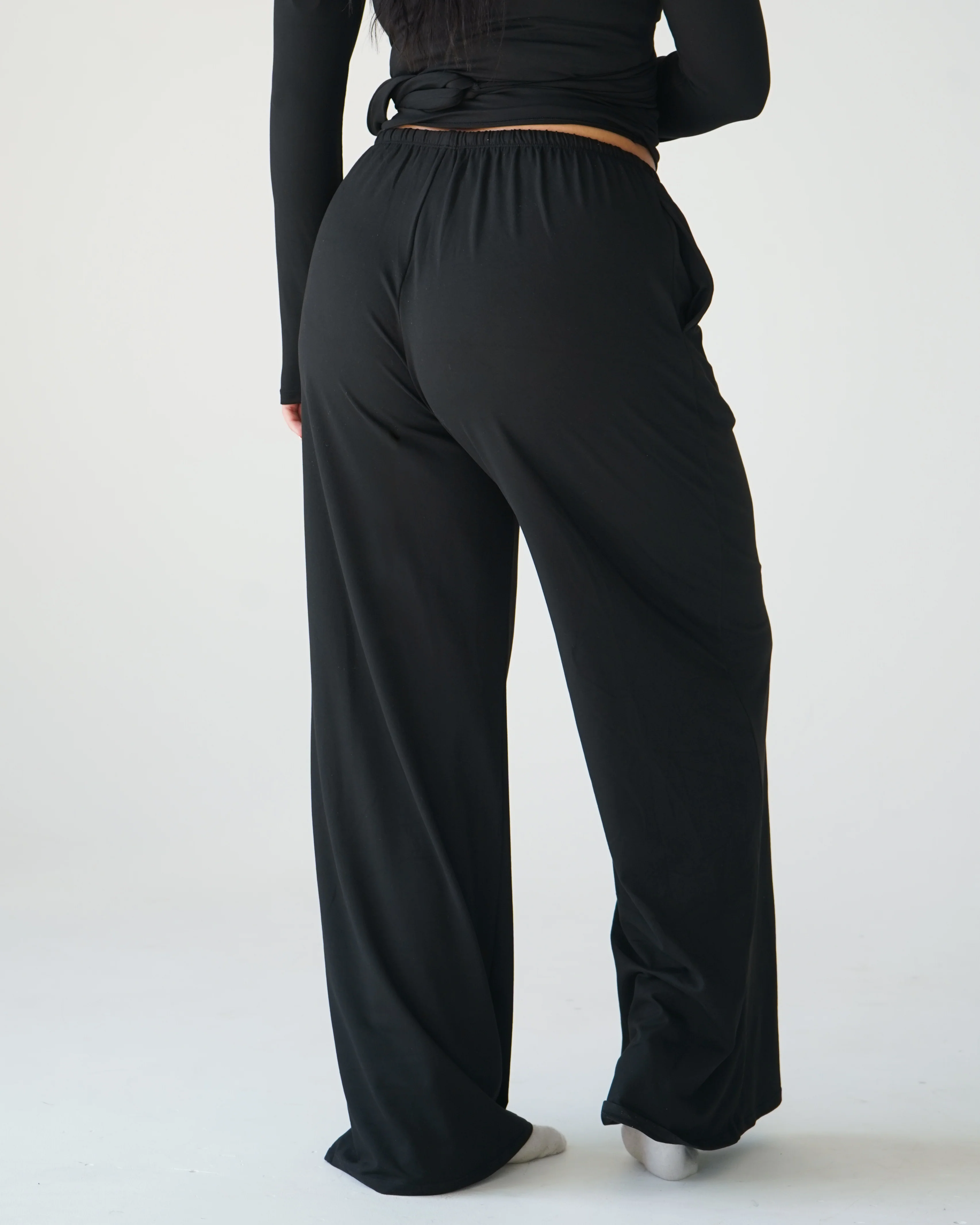 Cloud Wide Leg Pants - Black - Image 3
