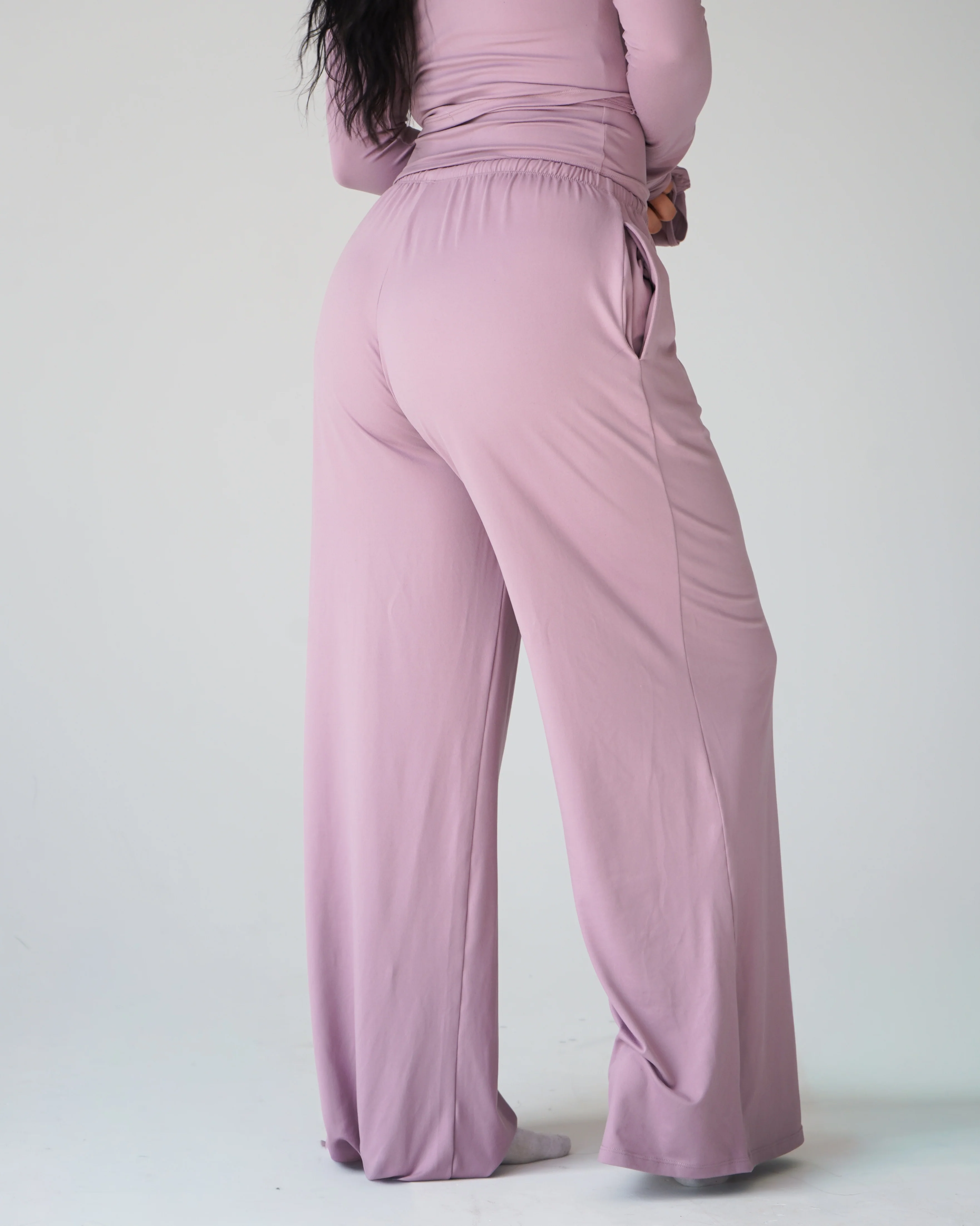 Cloud Wide Leg Pants - Mauve - Image 3