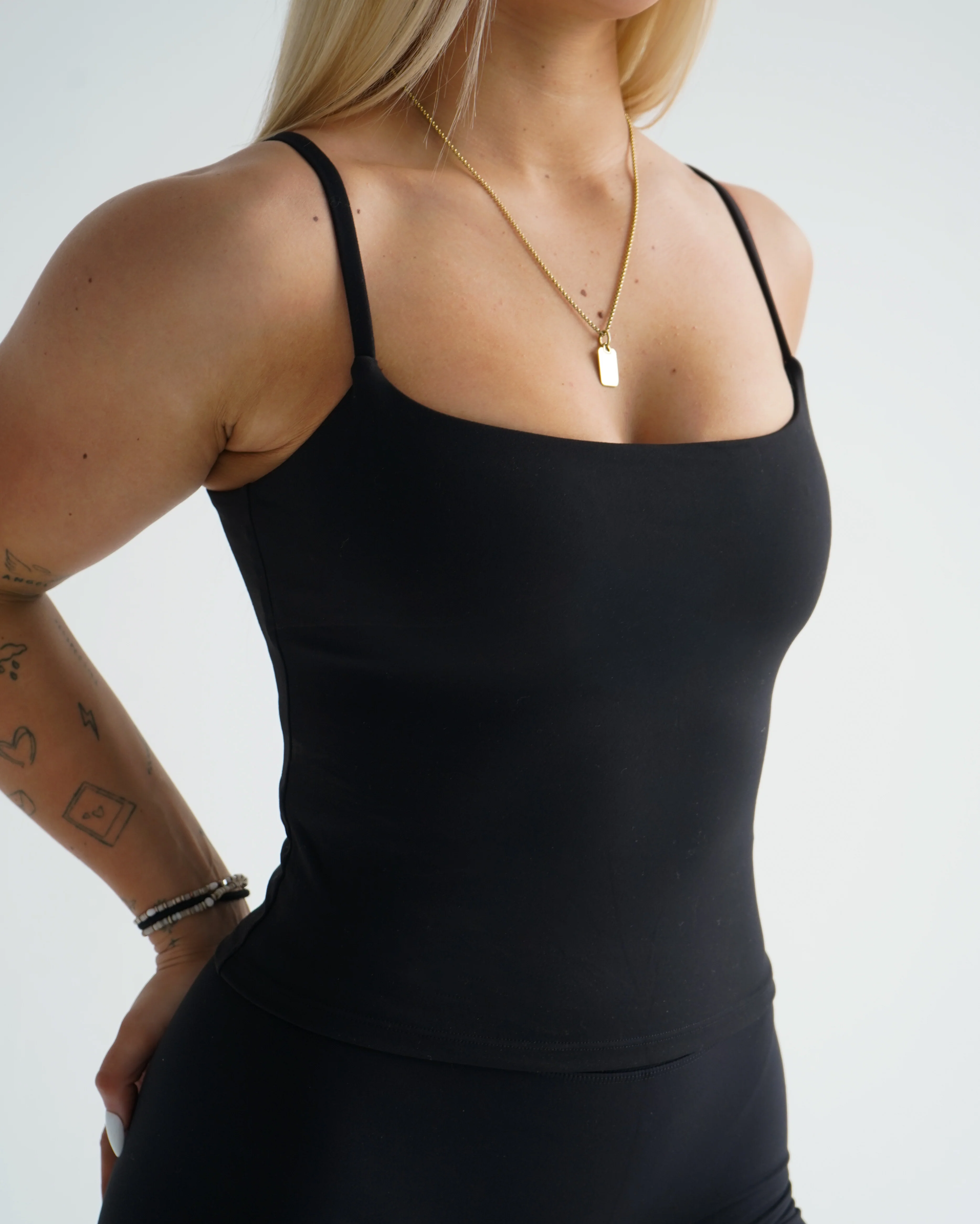 Hatha Cami Tank - Black - Image 3