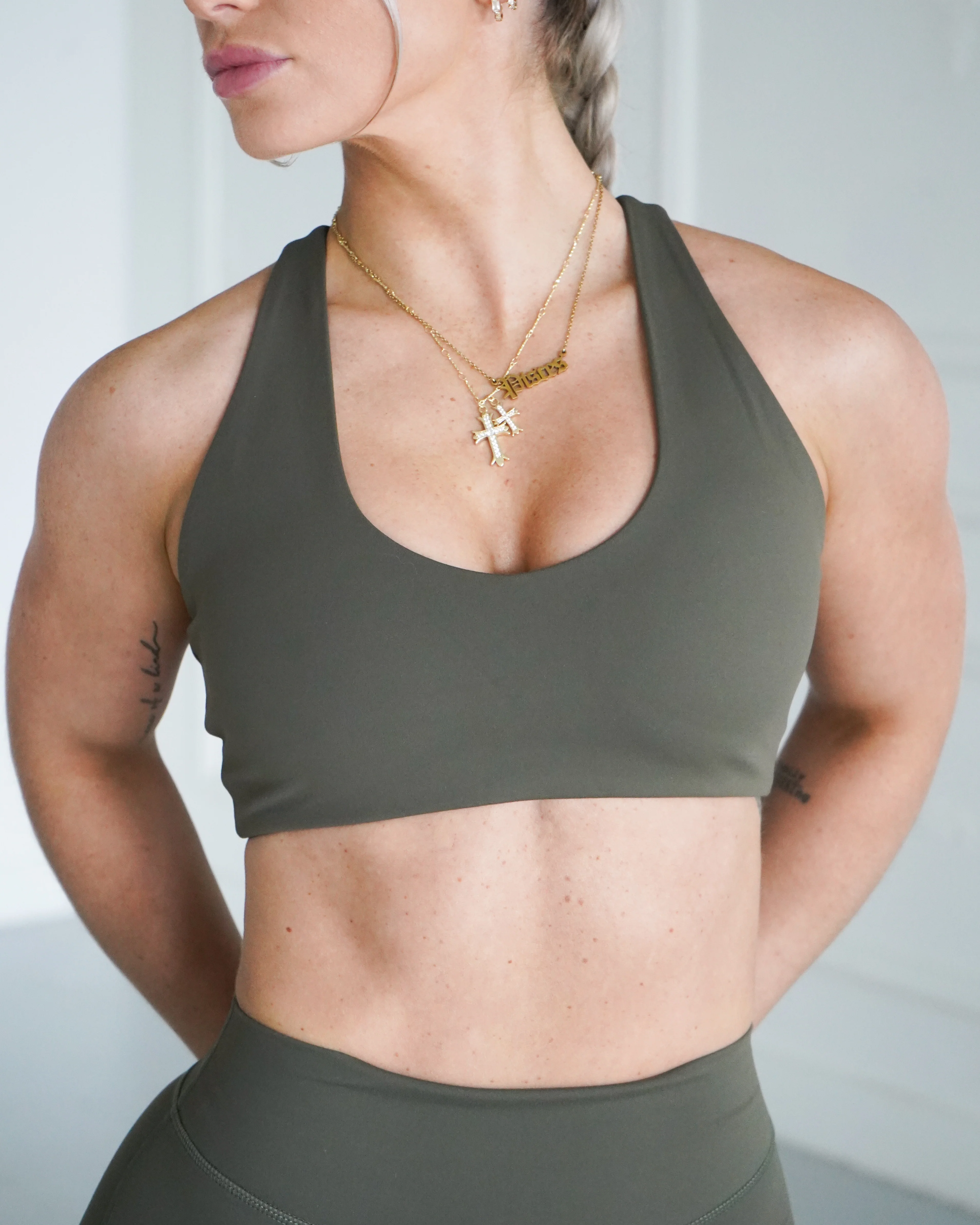 Hatha Racerback Sports Bra - Pine - Image 3