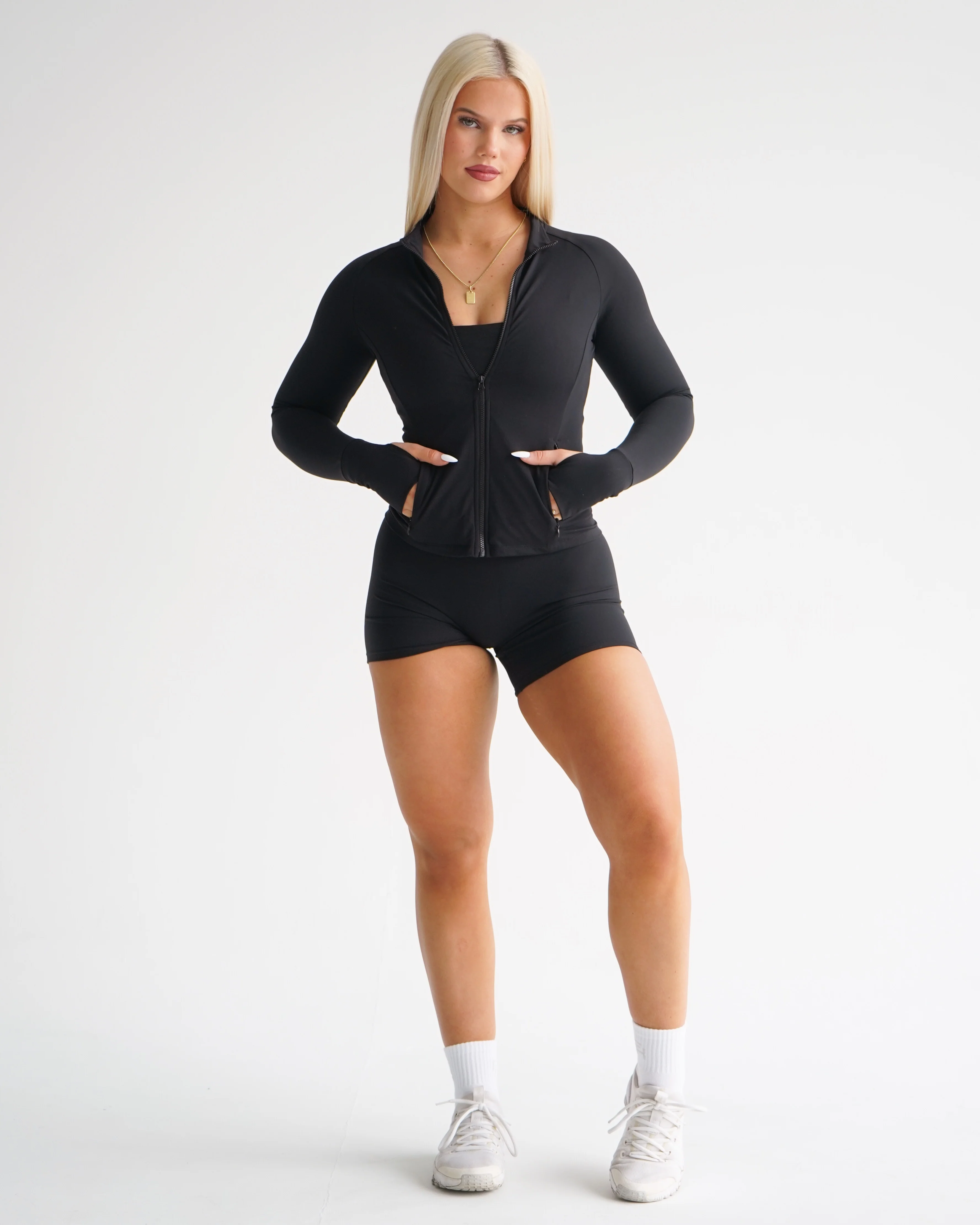 Hatha Sculpt Zip Jacket - Black - Image 4