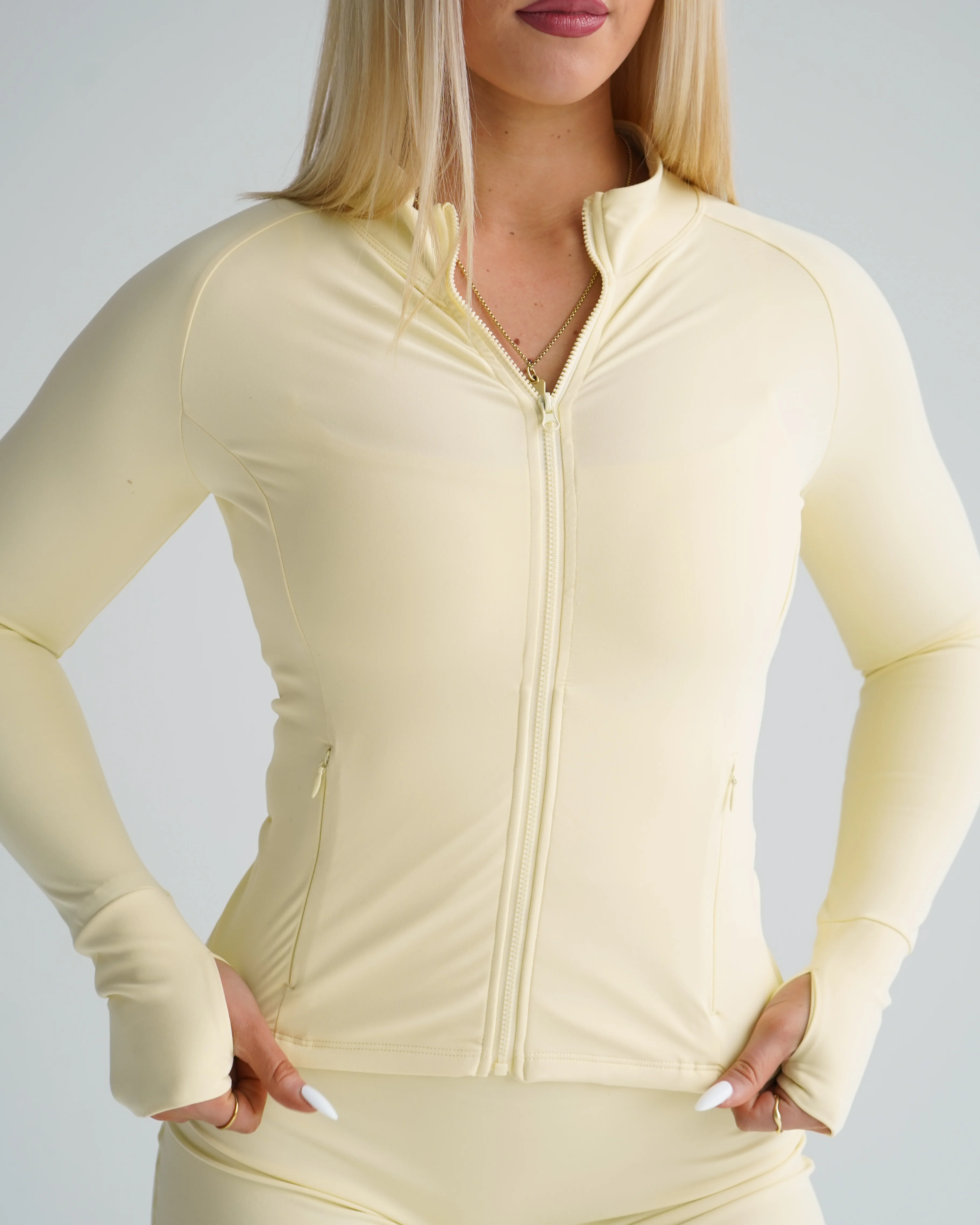 Hatha Sculpt Zip Jacket - Butter - Image 4