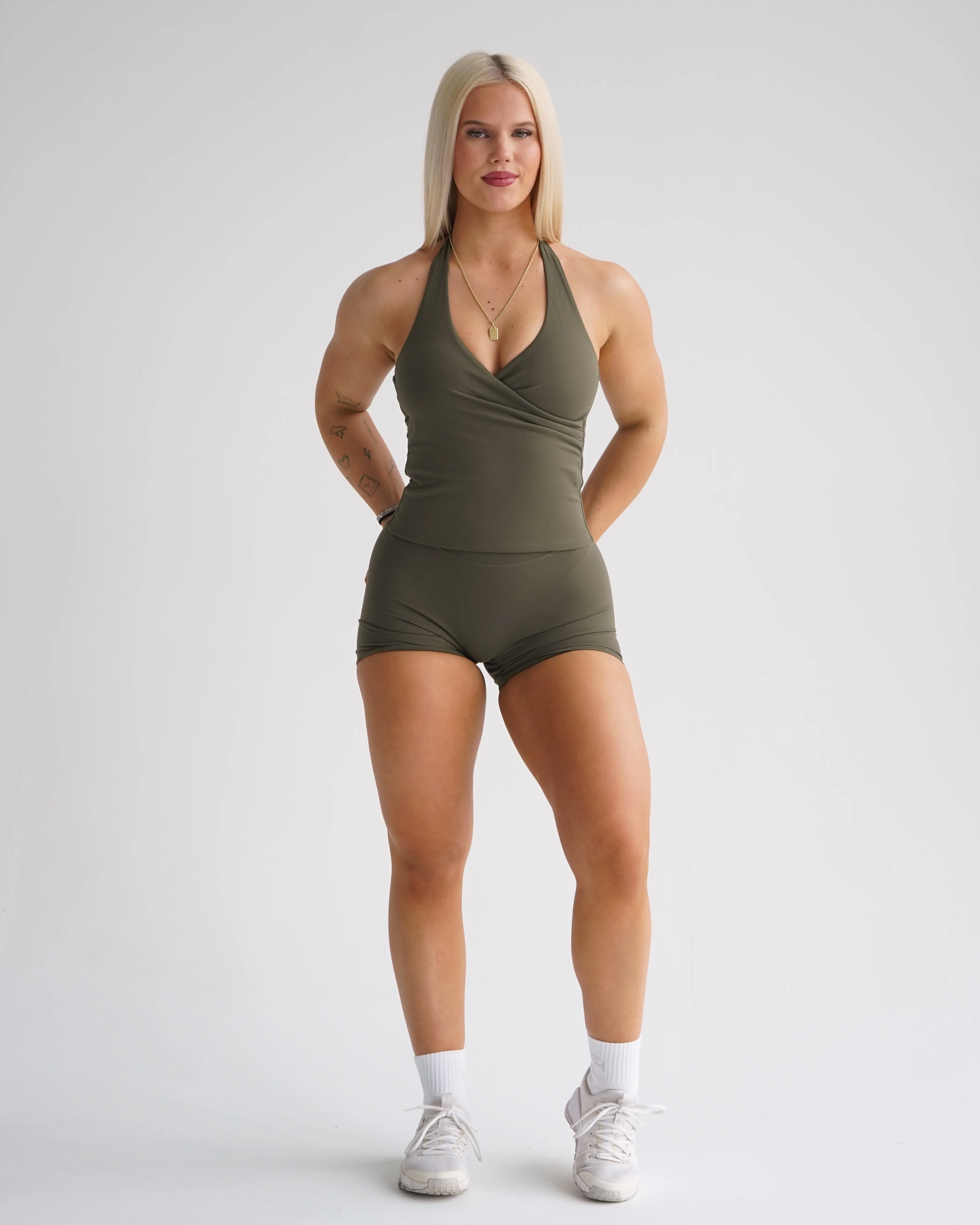 Hatha V-Neck Halter Tank - Pine - Image 3