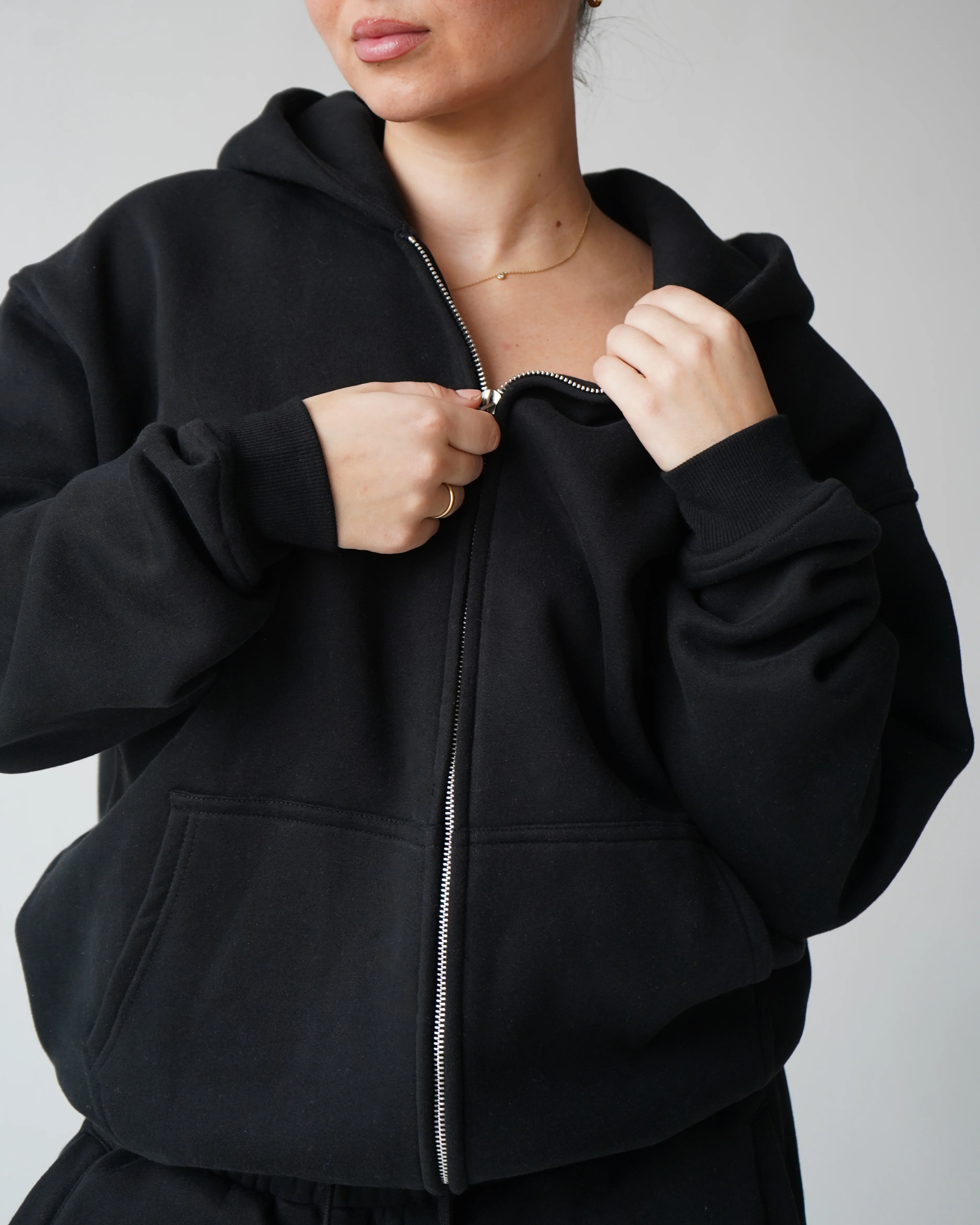 Reset Zip-Up Hoodie - Black - Image 3