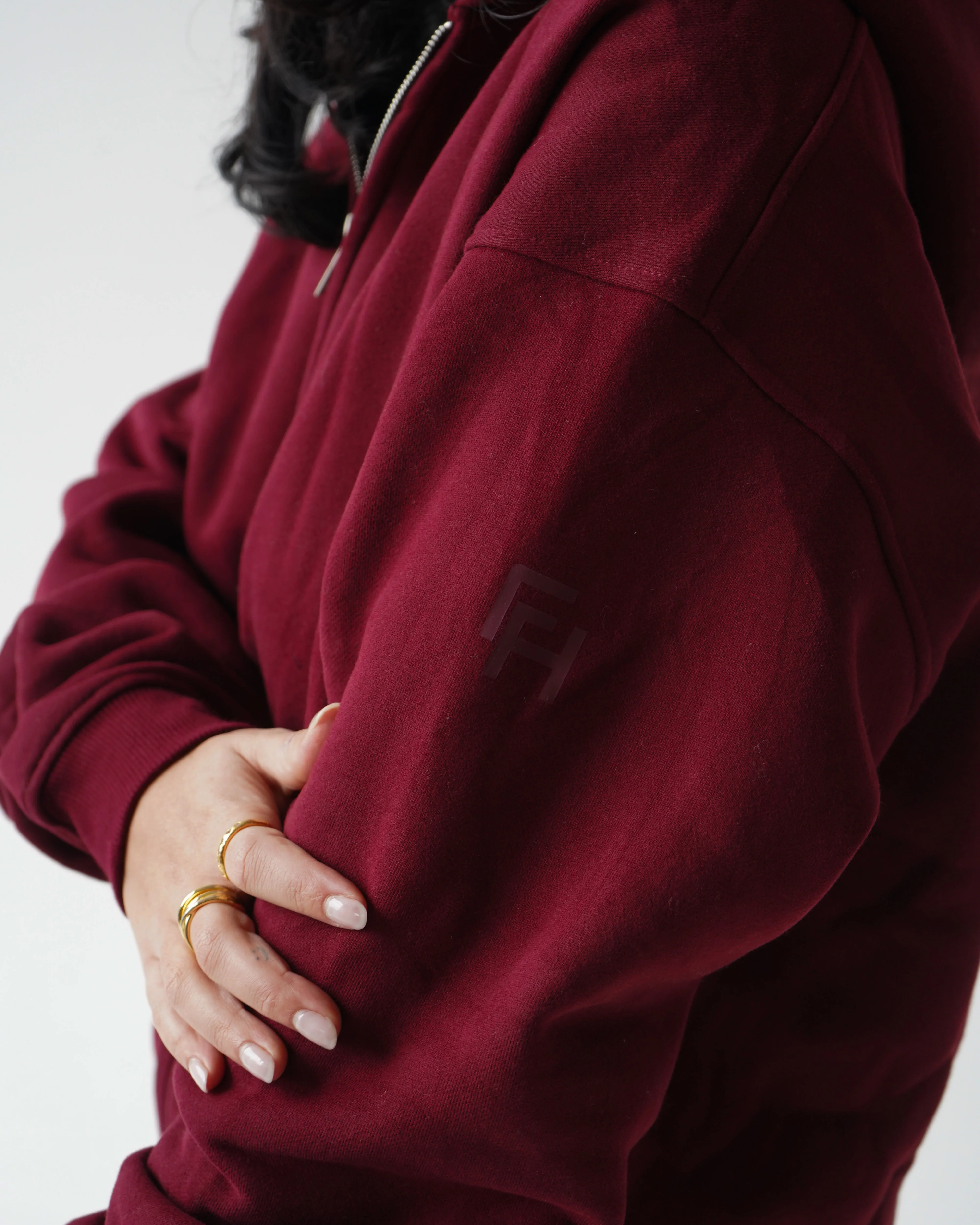 Reset Zip-Up Hoodie - Burgundy - Image 4