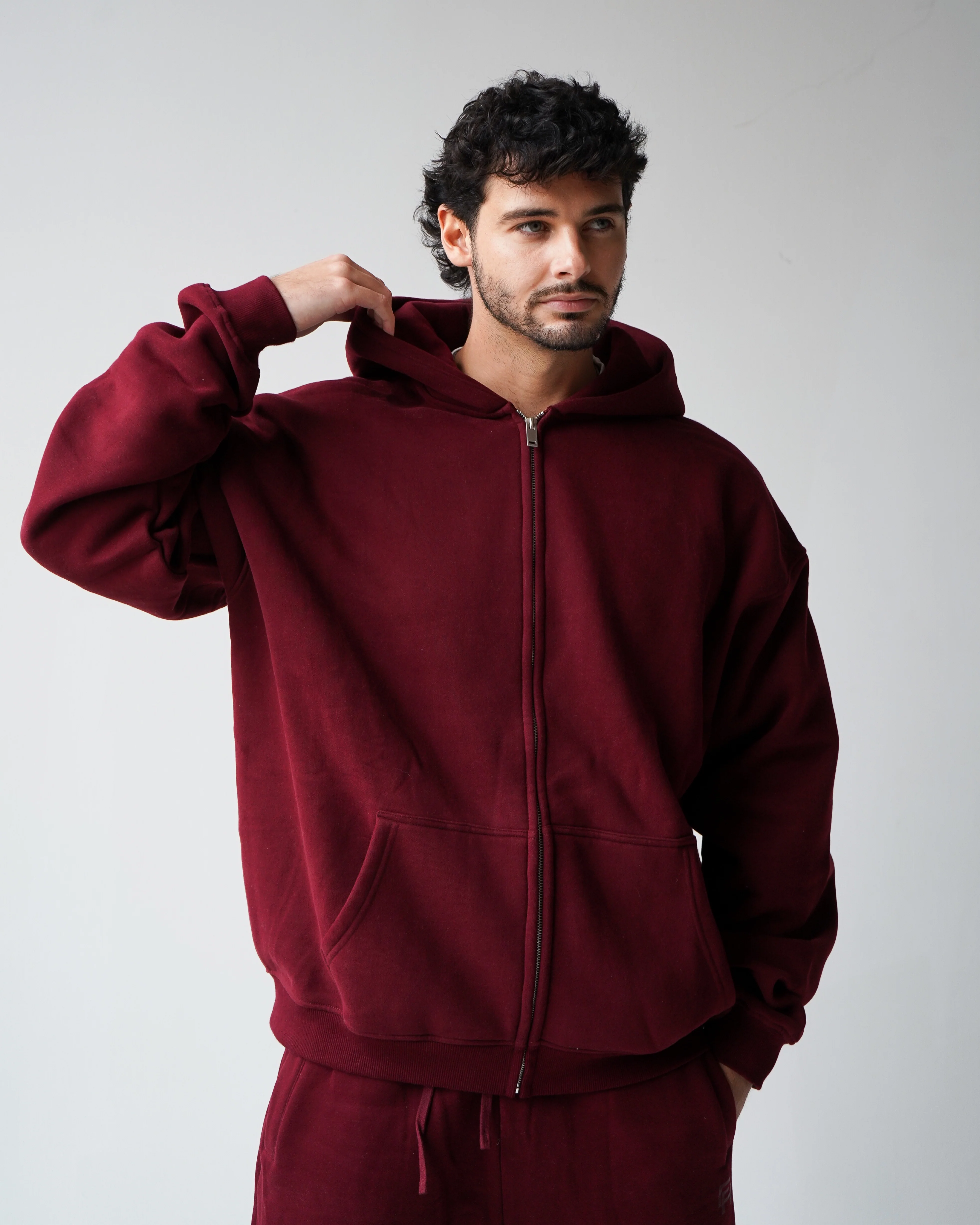 Reset Zip-Up Hoodie - Burgundy - Image 4