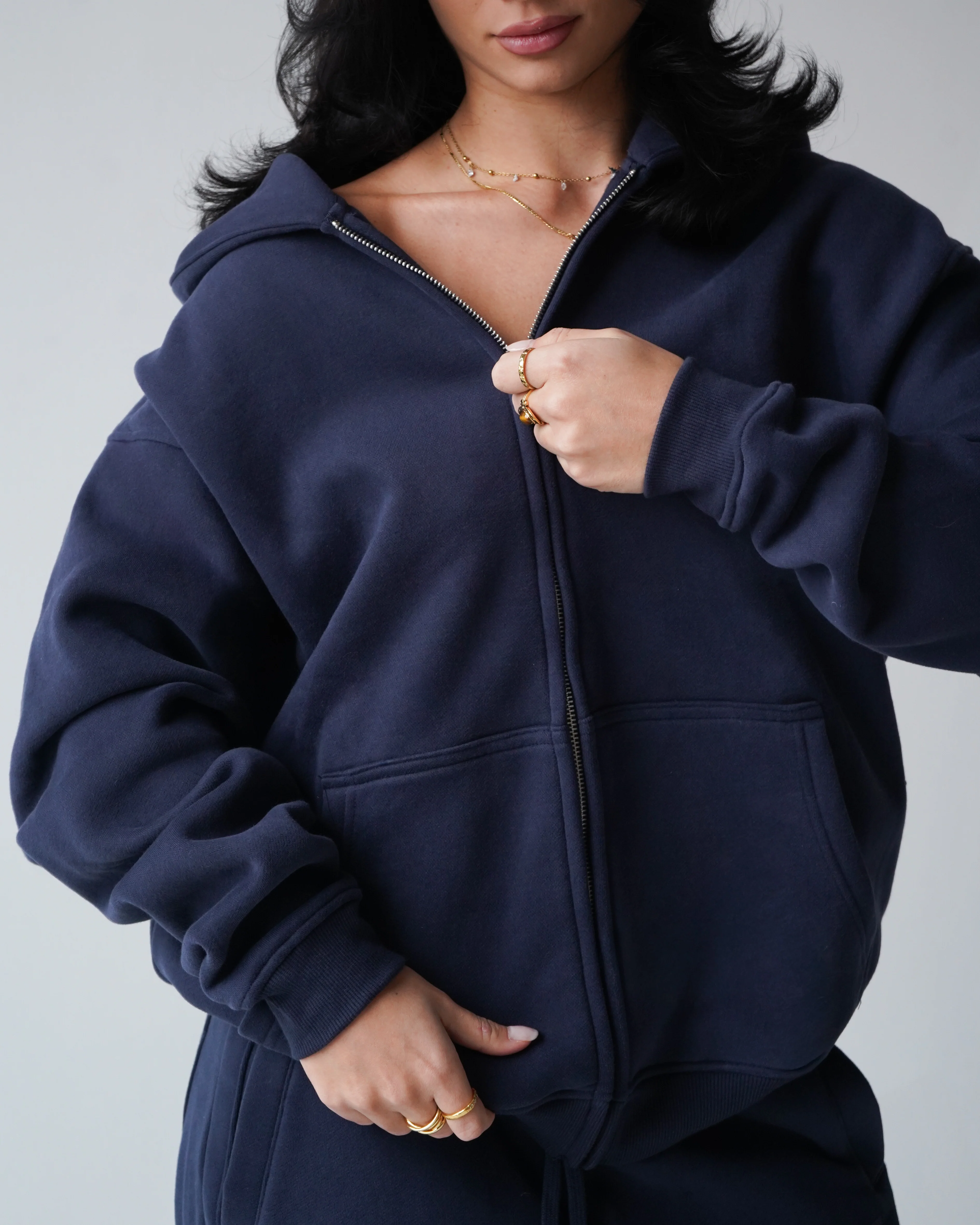 Reset Zip-Up Hoodie - Navy - Image 4