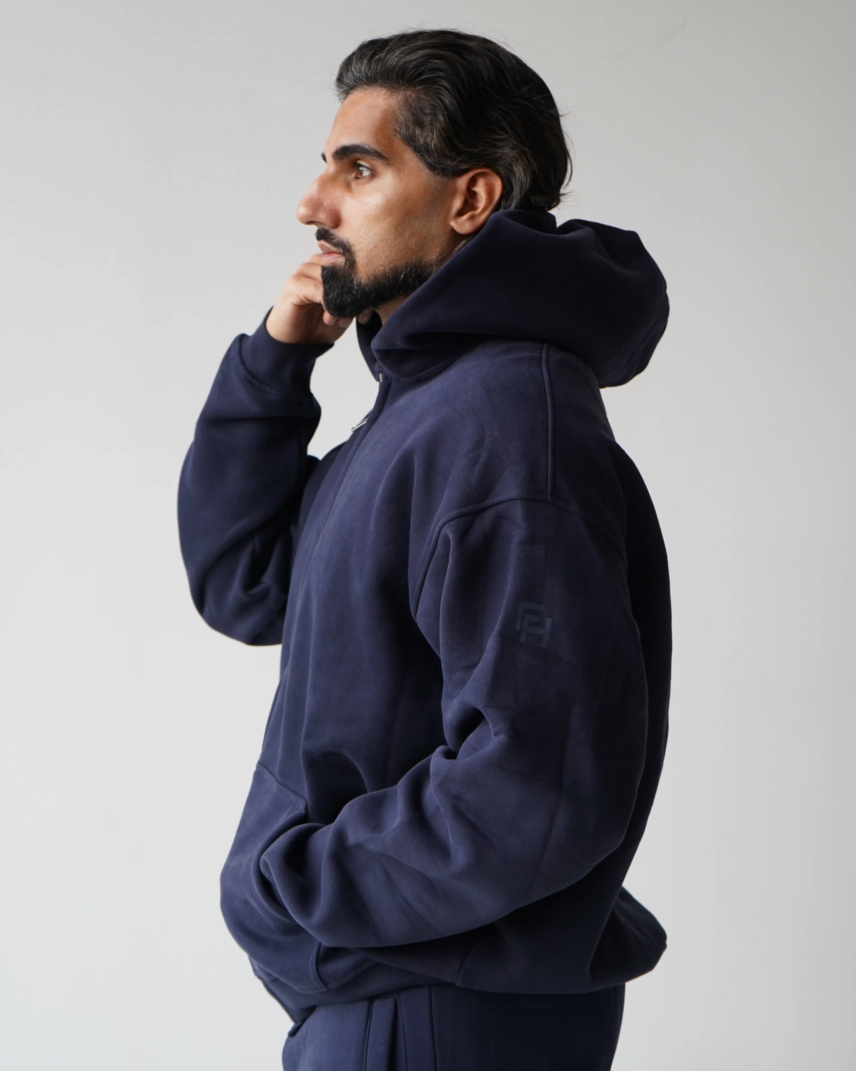Reset Zip-Up Hoodie - Navy - Image 3