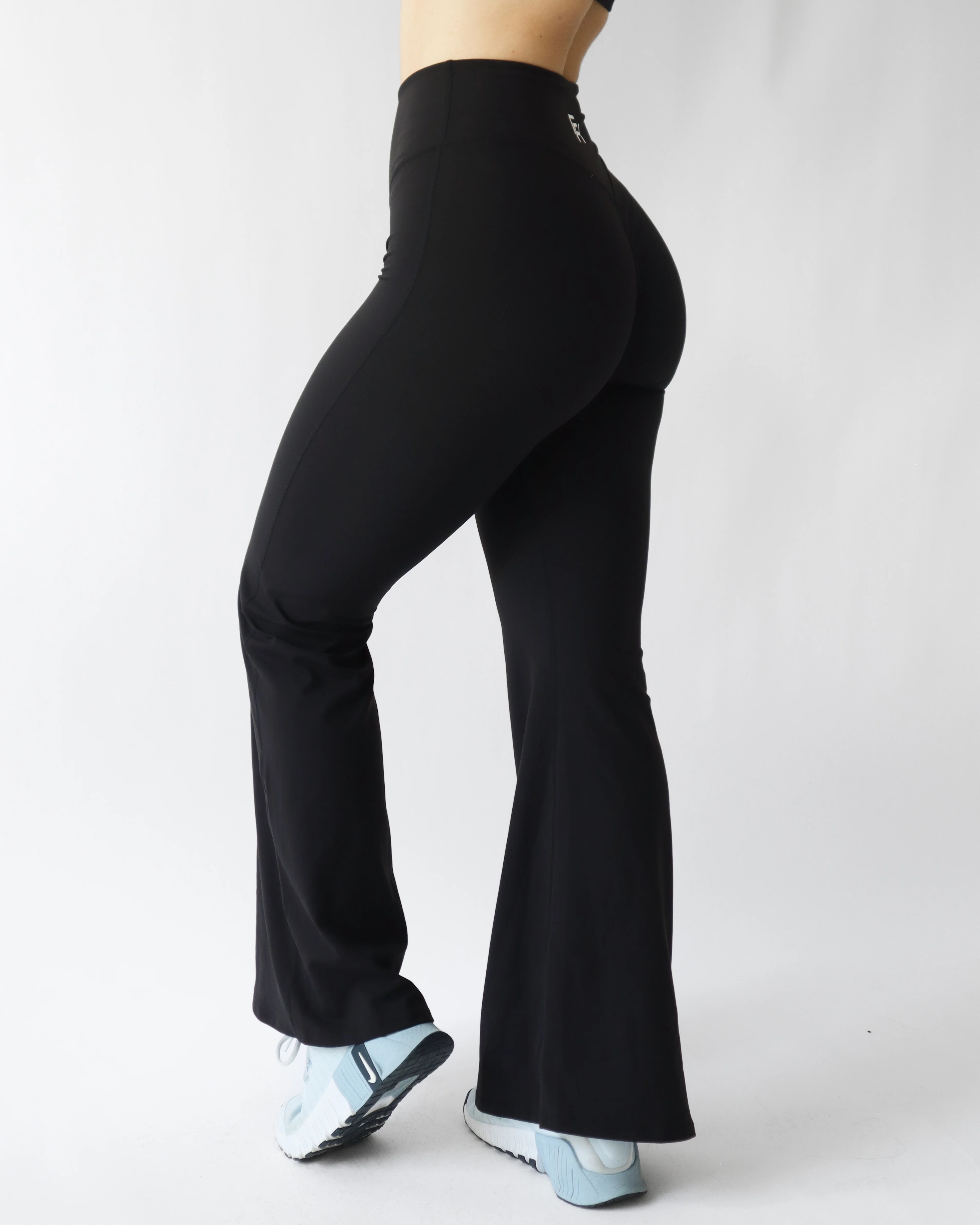 UltraSoft Mid Rise Flare Leggings - Black - Image 3