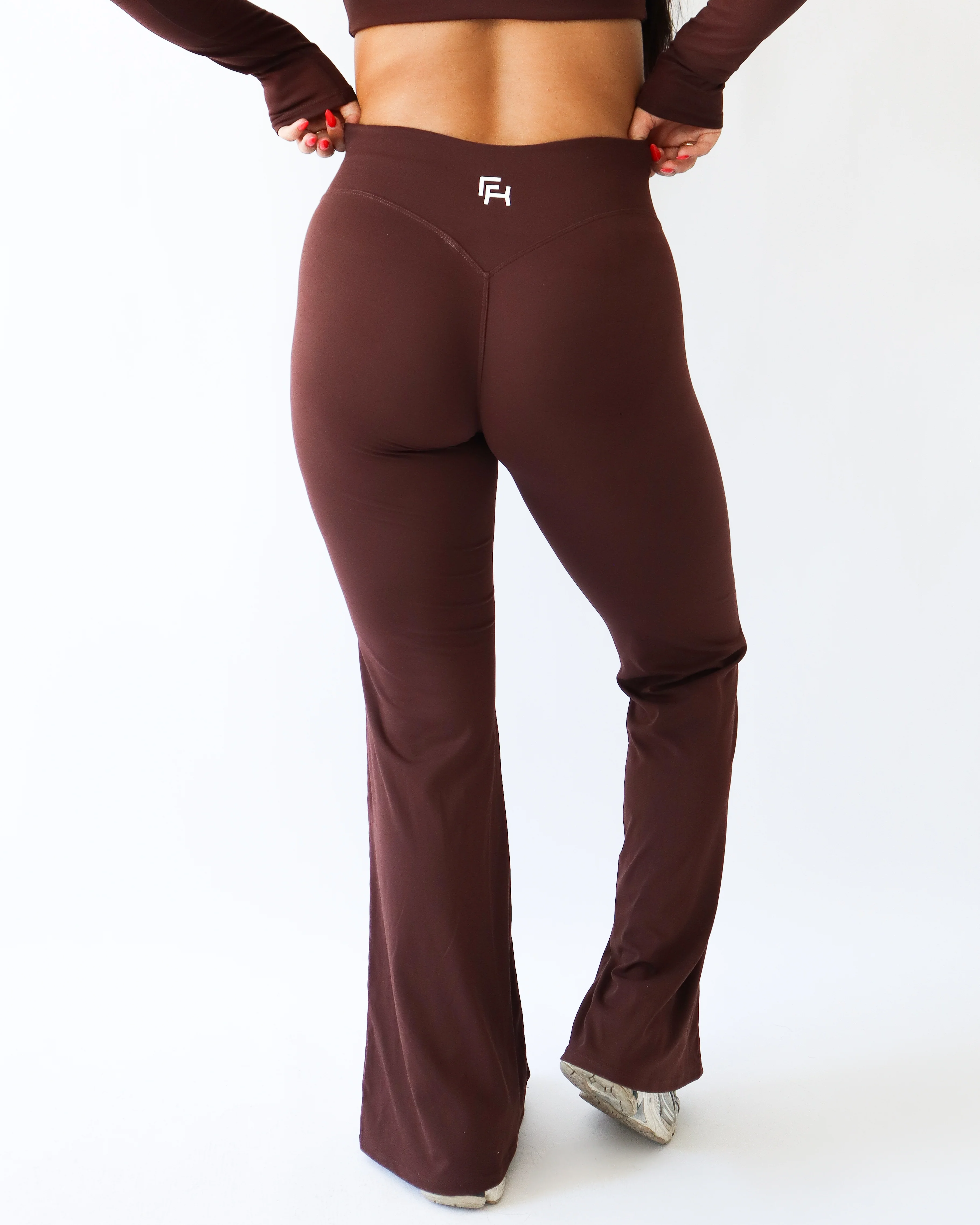 UltraSoft Mid Rise Flare Leggings - Espresso - Image 4